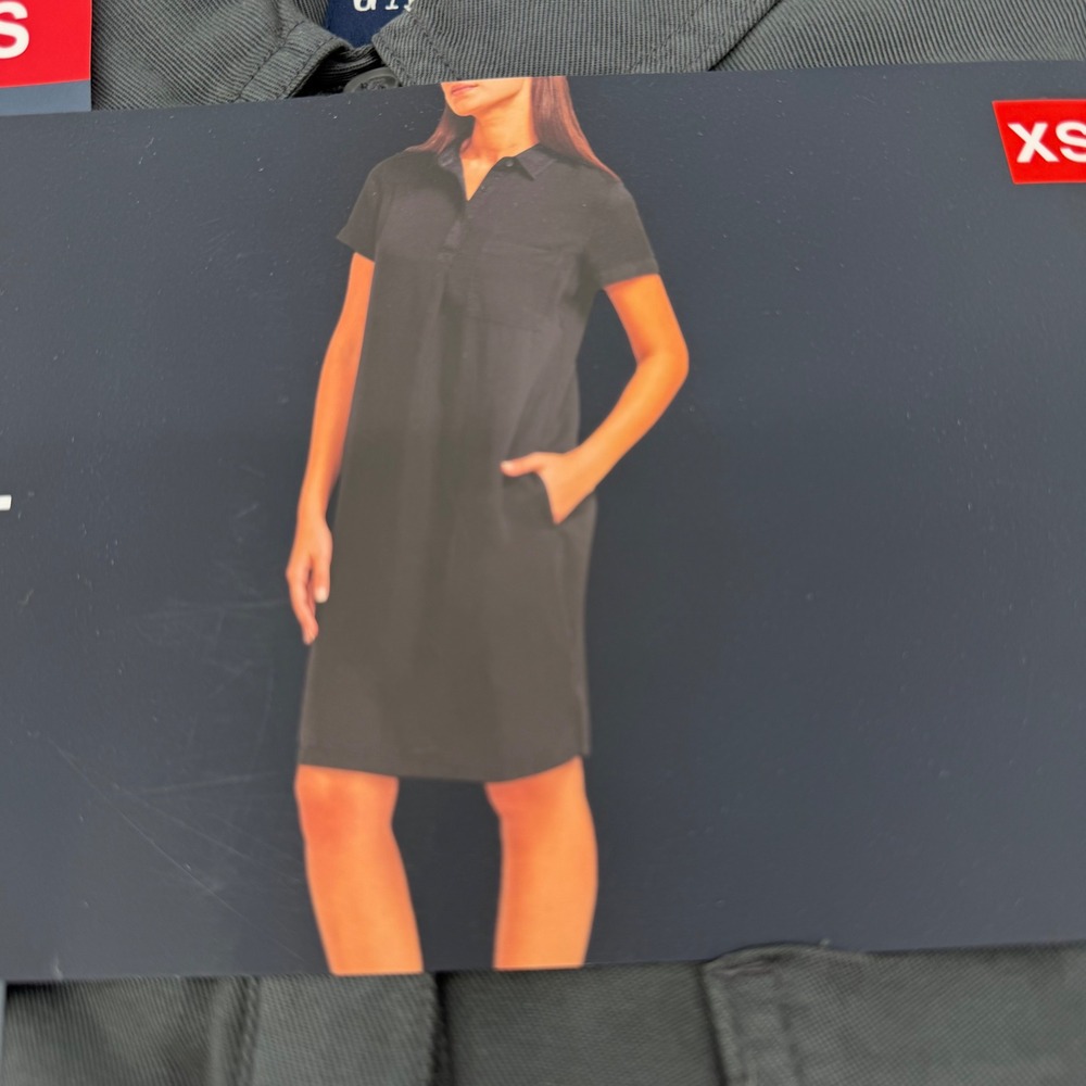 Gap Dress Womens XS Gray Tencel Shirt Dress Short Sleeve Pockets GP000590 New